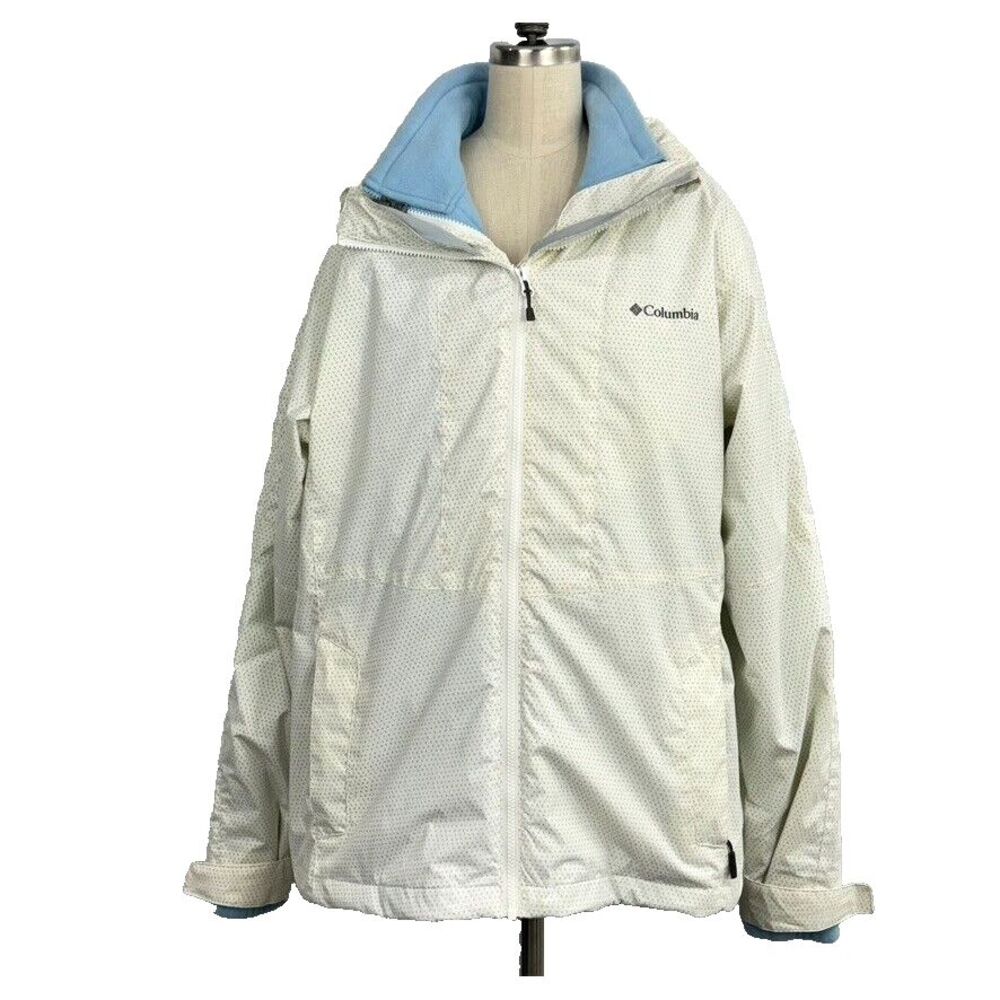 Columbia 2-1 Jackets Interchange  XL Waterproof  White Blue Ski Snowboar Outdoor